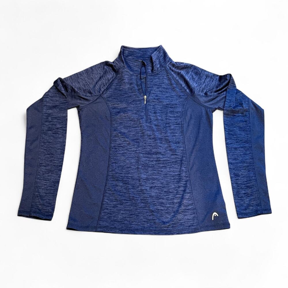 Head Pullover Womens Small Blue 1/4 Zip Long Sleeve Performance Thumbholes NEW - Picture 2 of 16